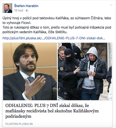 Dr. Harabín: Úplný hnoj v polícii pod taktovkou Kaliňáka, so súhlasom Čižnára, lebo to vyhovuje Ficovi Snímka obrazovky 2017 06 05 o 17.52.07 Dr. Harabín: Úplný hnoj v polícii pod taktovkou Kaliňáka, so súhlasom Čižnára, lebo to vyhovuje Ficovi