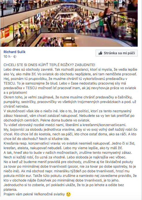 Snímka obrazovky 2018 03 30 o 22.01.35 Hlina sa obul do Sulíka: Zabudni na teplé rožky na Veľkú Noc