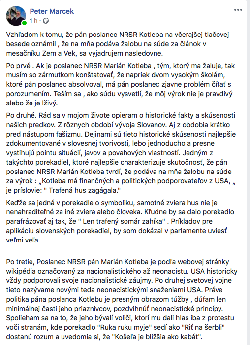 Snímka obrazovky 2018 10 20 o 8.34.22 KOtleba: KLAMÁR, poDÁVAM TRESTné oznámenie. MARček: TRAFENÝ SOMÁR zaHÍKa