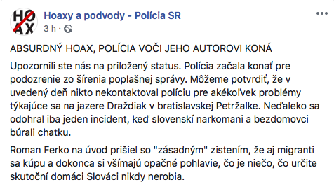 Snímka obrazovky 2019 06 24 o 14.20.04 ŠÍRIL HOAX o migrantoch, POLÍCIA si na neho poSVIETI. Skončí v BASE?