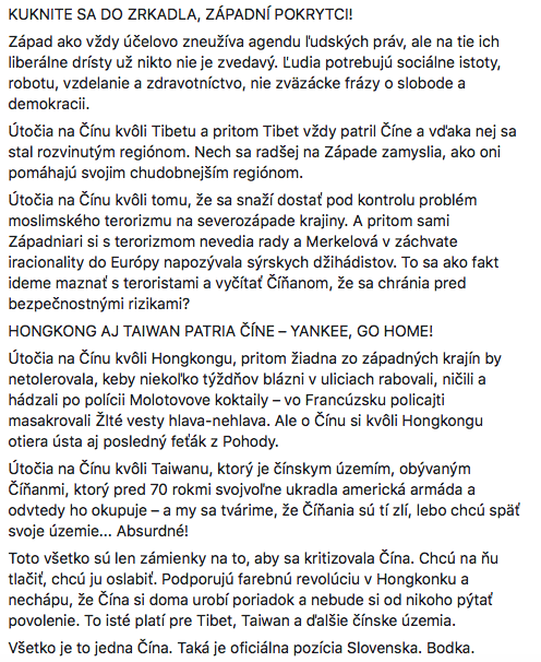 Snímka obrazovky 2019 08 25 o 15.30.19 BLAHA: ČÍNSKI KOMUNISTI si so ZÁPADnými KAPITALISTAMI VYTIERAJÚ ZADOK