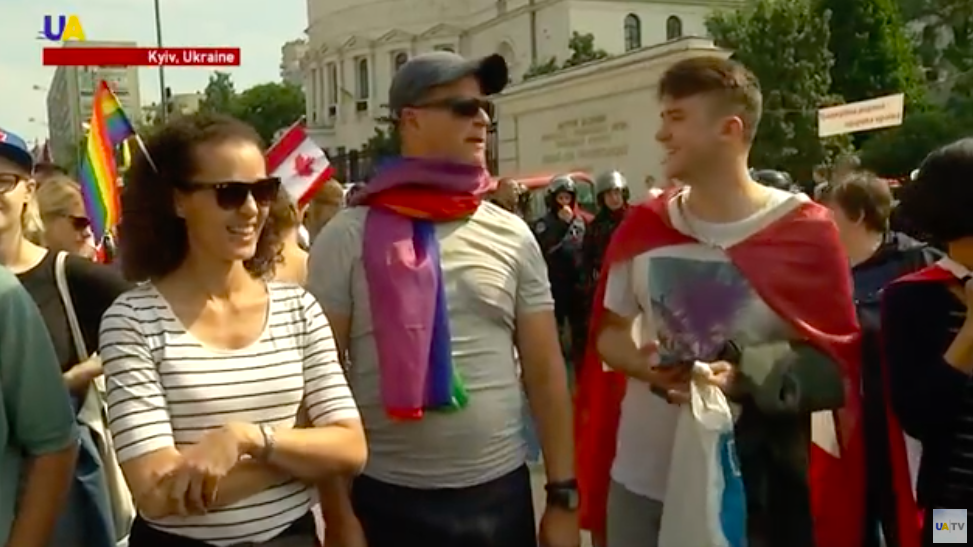 Snímka obrazovky 2019 06 23 o 16.29.01 PRAVICOVÍ extrémisti sa pokúsili narušiť pochod GAJOV a LEZIEB v Kyjeve